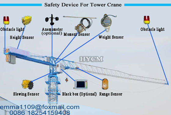 10 tonnes de grue haute tour PT6518 65m Jib avec potain maste section 3m